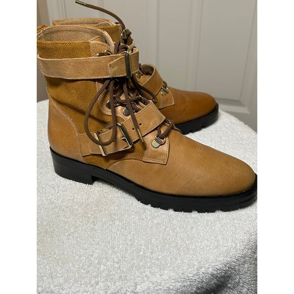 NWOT Free People Showdown Lace Up Leather Boots - Picture 7 of 15